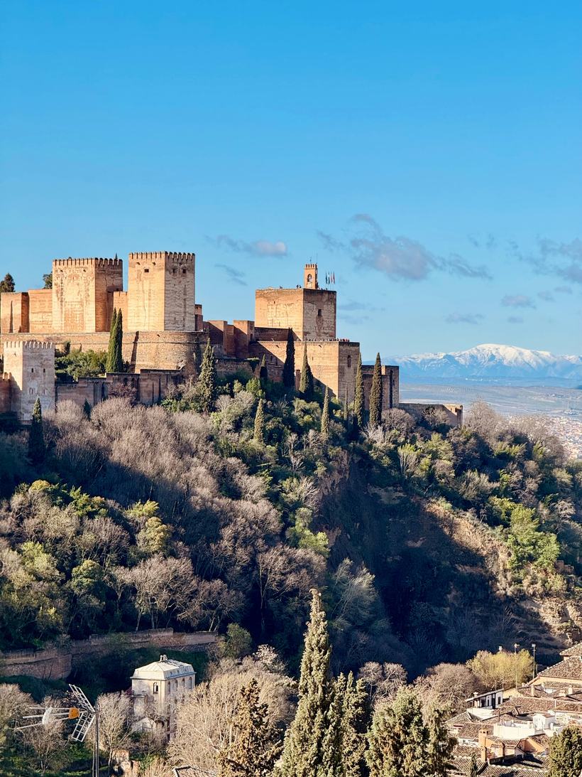 Morning light over the Alhambra and Granada